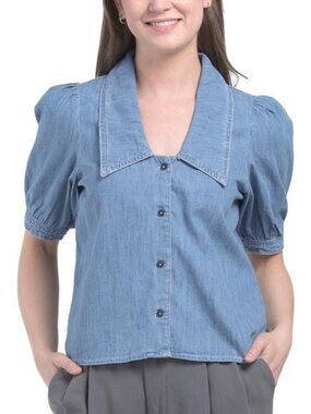 BAGATELLE COLLECTION Denim Sailor Collar Shirt